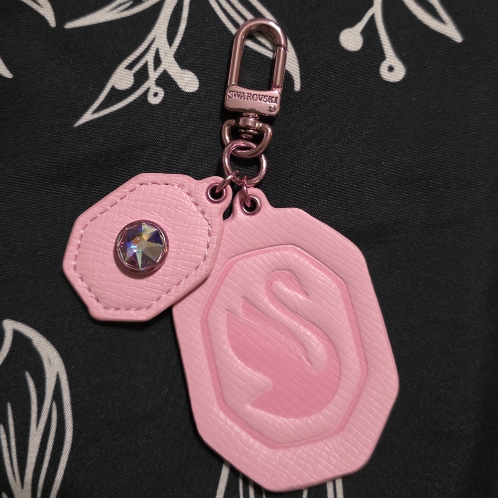 Swarovski Pink Key Holder with Crystal Accent